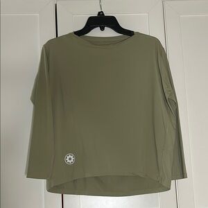 Club Pilates Women's Olive Green Long Sleeve Top with Logo